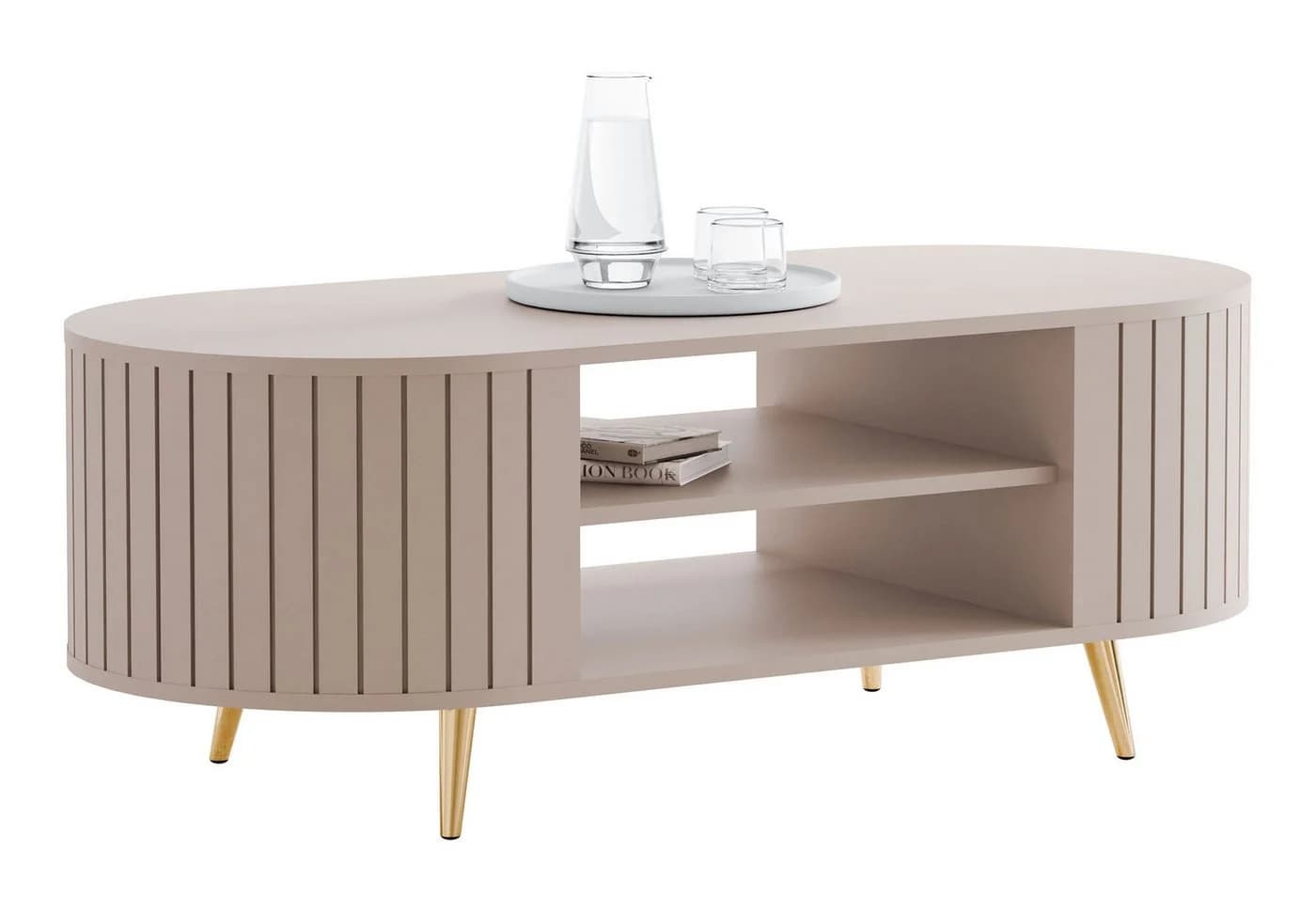 Lookway Couchtisch ELODIE II mit Ablage Schwarz/Gold - Bild 2