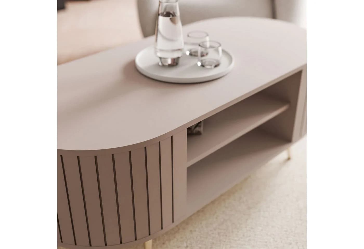 Lookway Couchtisch ELODIE II mit Ablage Schwarz/Gold - Bild 3