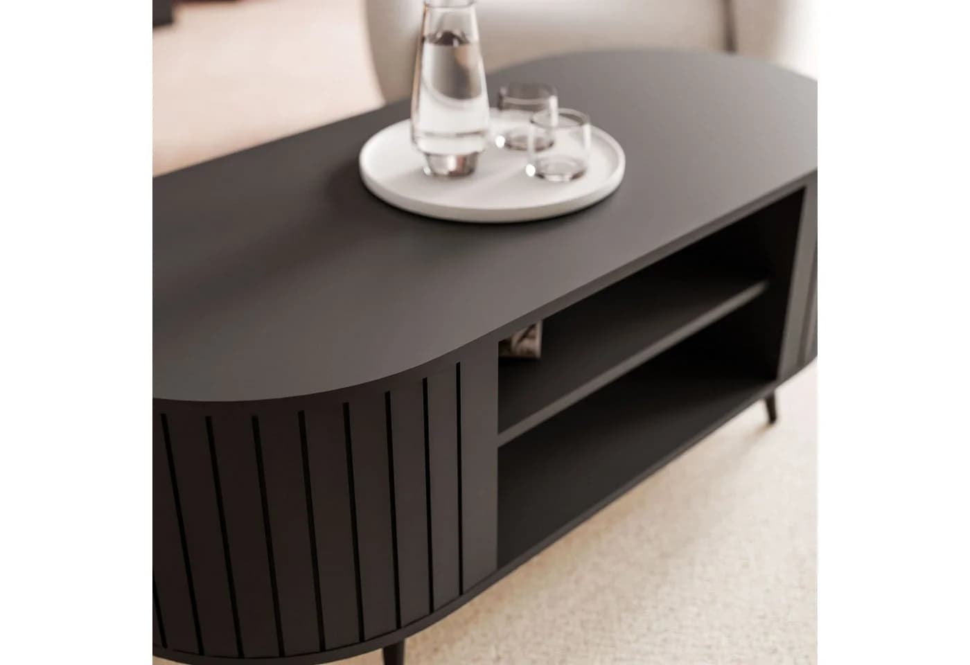 Lookway Couchtisch ELODIE II mit Ablage Schwarz/Gold - Bild 3