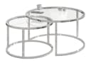 Lookway CIRI 2in1 Couchtisch-Set Glas Chrom ⌀70/50 cm Bild 2