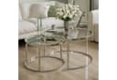 Lookway CIRI 2in1 Couchtisch-Set Glas Chrom ⌀70/50 cm Bild 3