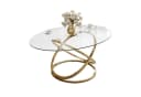 Lookway Couchtisch BELLE Sofatisch mit Glasplatte und goldener Basis Bild 2