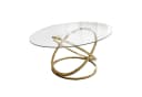Lookway Couchtisch BELLE Sofatisch mit Glasplatte und goldener Basis Bild 5