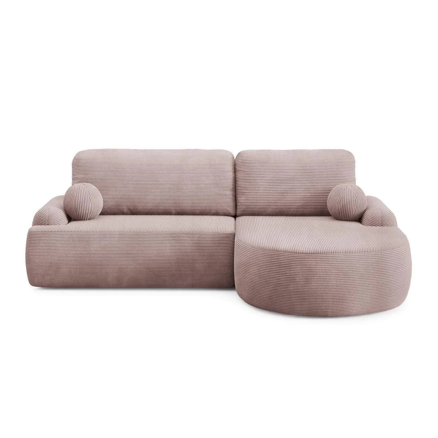 ECKSOFA CLEO II Rosa mit Schlaffunktion