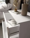 Lookway Nachttisch LINA Push-Open Hochglanz LED Weiß Bild 3