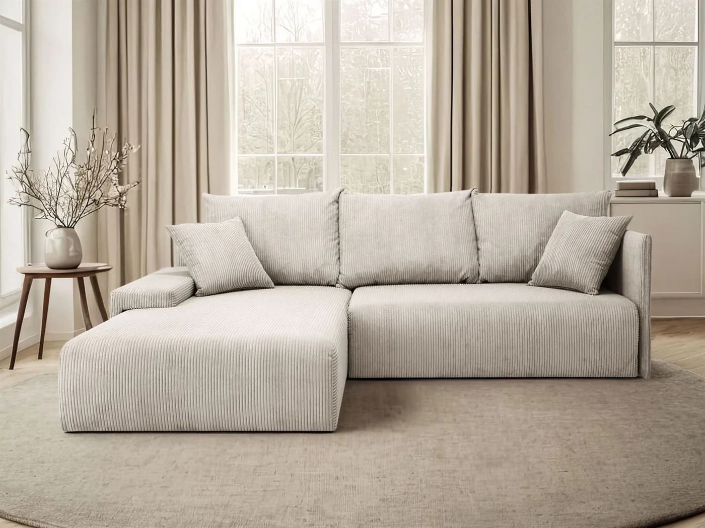Lookway Ecksofa LAVIO L-Form mit Schlaffunktion Beige - Bild 2