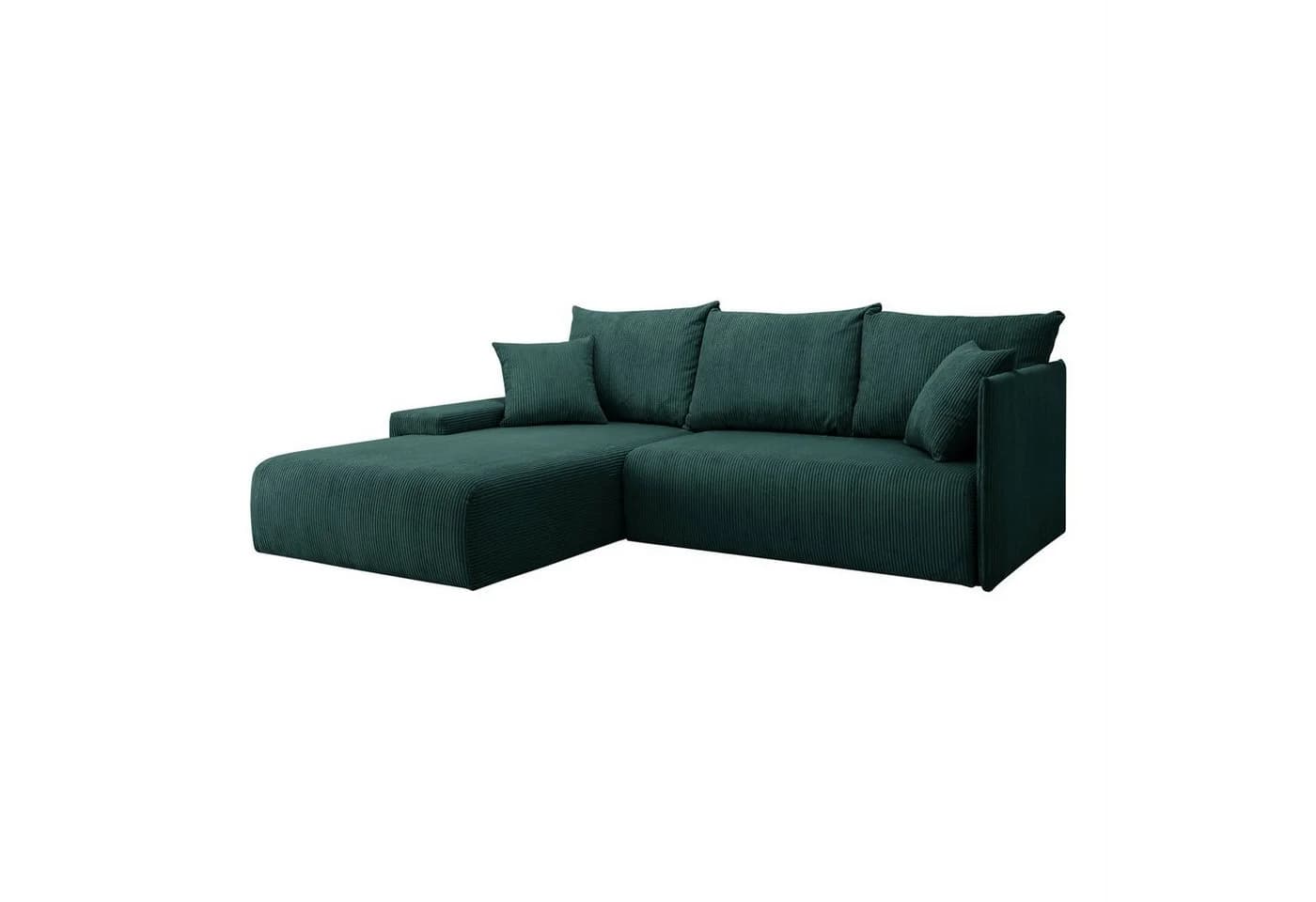Lookway Ecksofa LAVIO L-Form Grün mit Schlaffunktion und Bettkasten - Bild 3