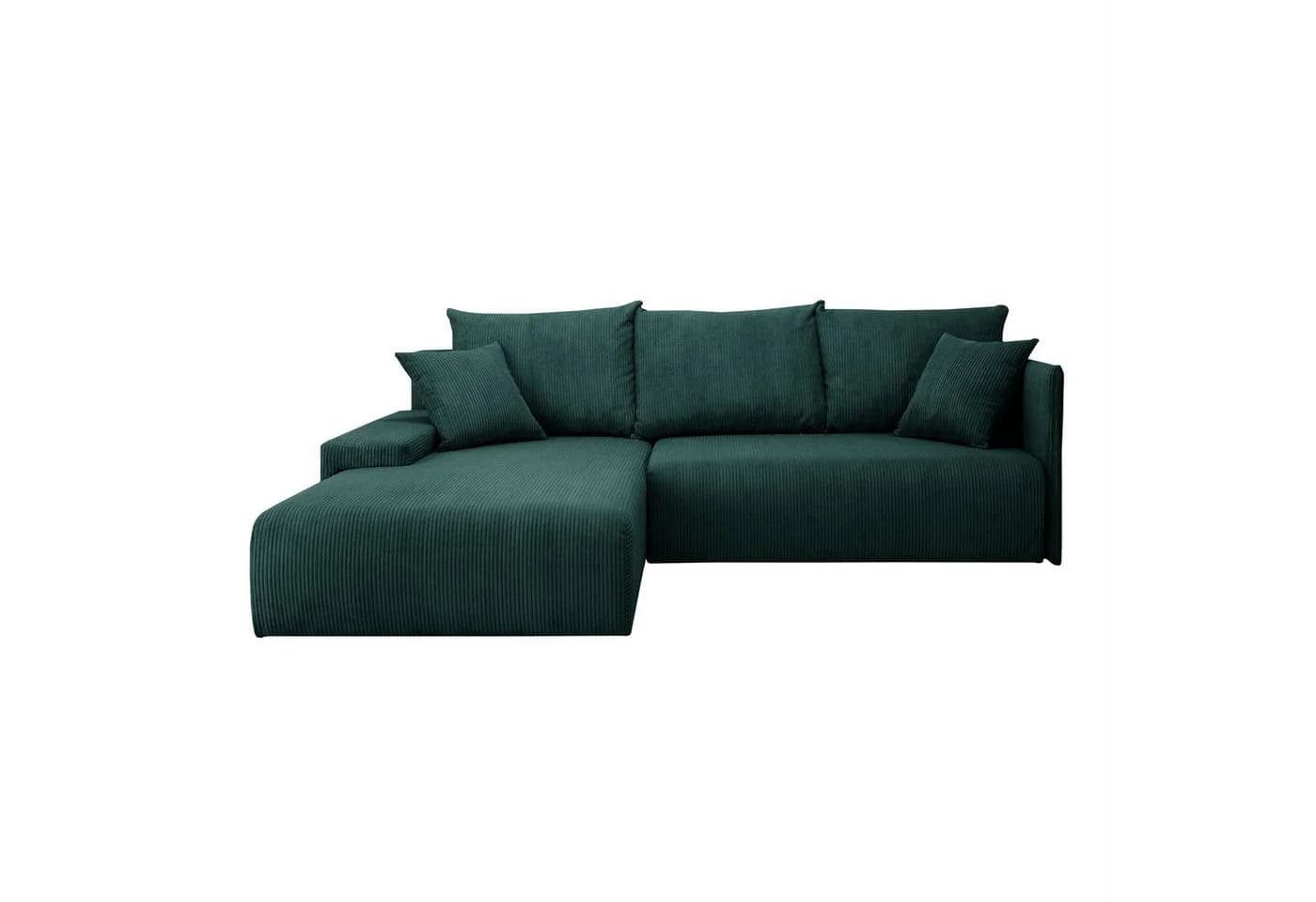 Lookway Ecksofa LAVIO L-Form Grün mit Schlaffunktion und Bettkasten - Bild 4