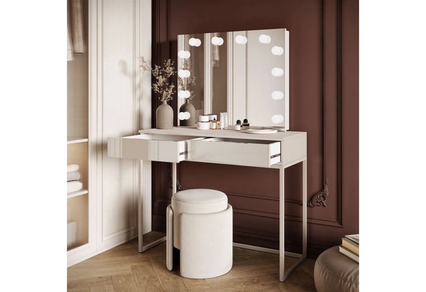 Lookway Schminktisch BLANCO KASCHMIR ELITE mit LED-Beleuchtung - Bild 3