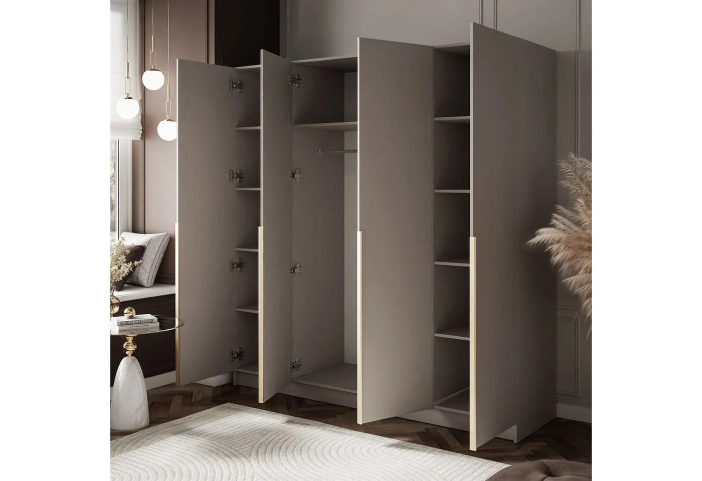 Lookway Kleiderschrank SAVAGE 4D in Kaschmir Vier­türiger Kleiderschrank - Bild 3