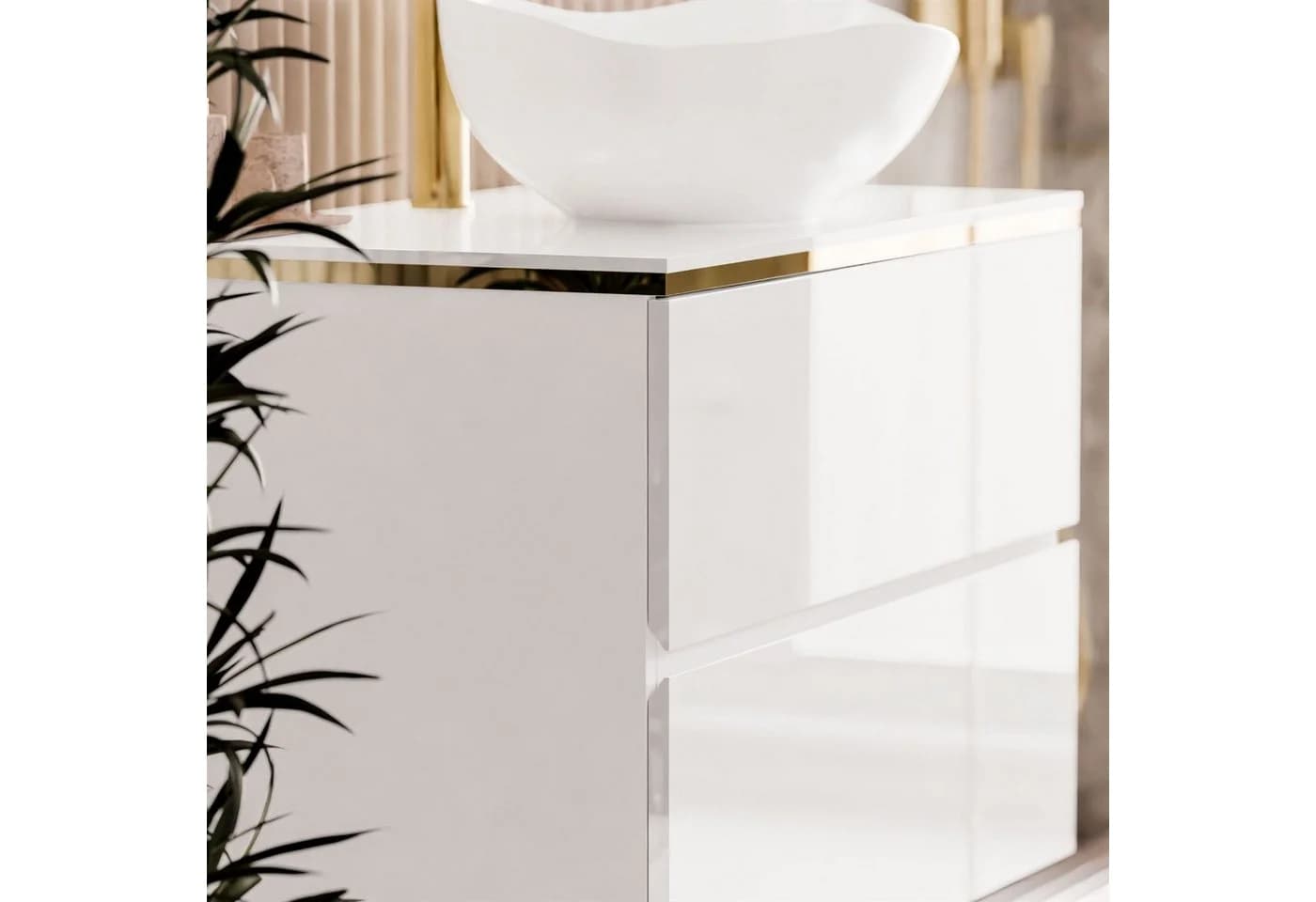 Lookway Badmöbel-Set AURORA GOLD Badezimmerschrank mit praktischen Schubladen - Bild 5