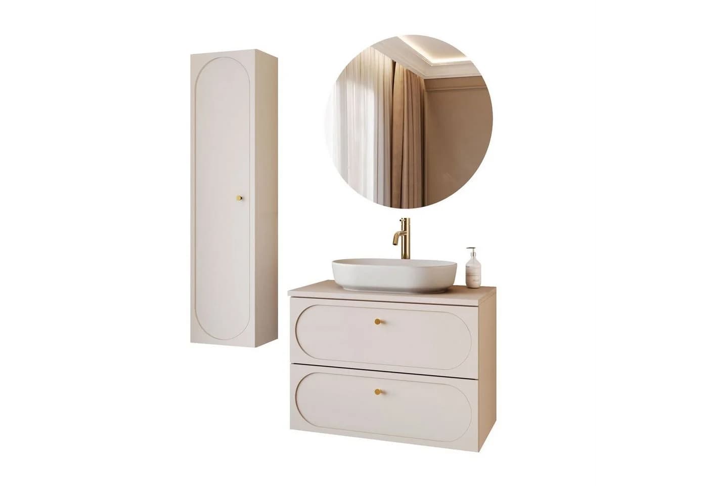Lookway Badmöbel-Set IVORY 80 cm Sandbeige Soft-Close - Bild 2