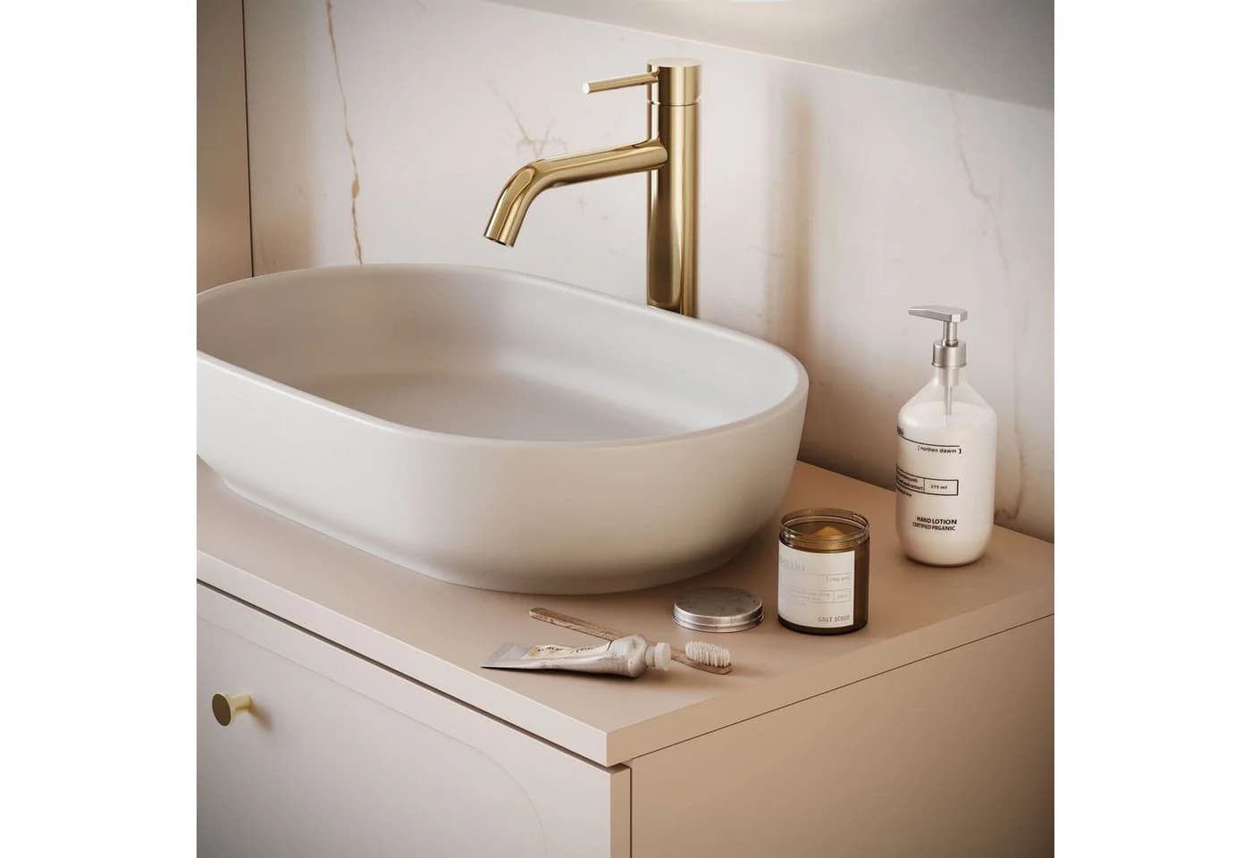 Lookway Badmöbel-Set IVORY 80 cm Sandbeige Soft-Close - Bild 4