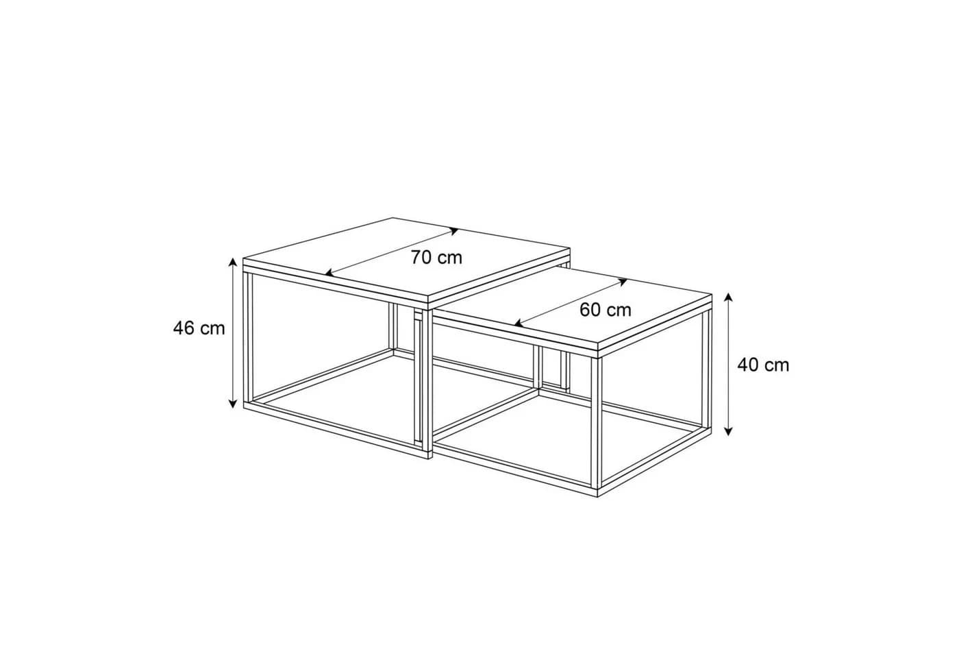 Lookway Couchtisch YOSHI 2in1 Matt Kaschmir 2er-Set - Bild 4
