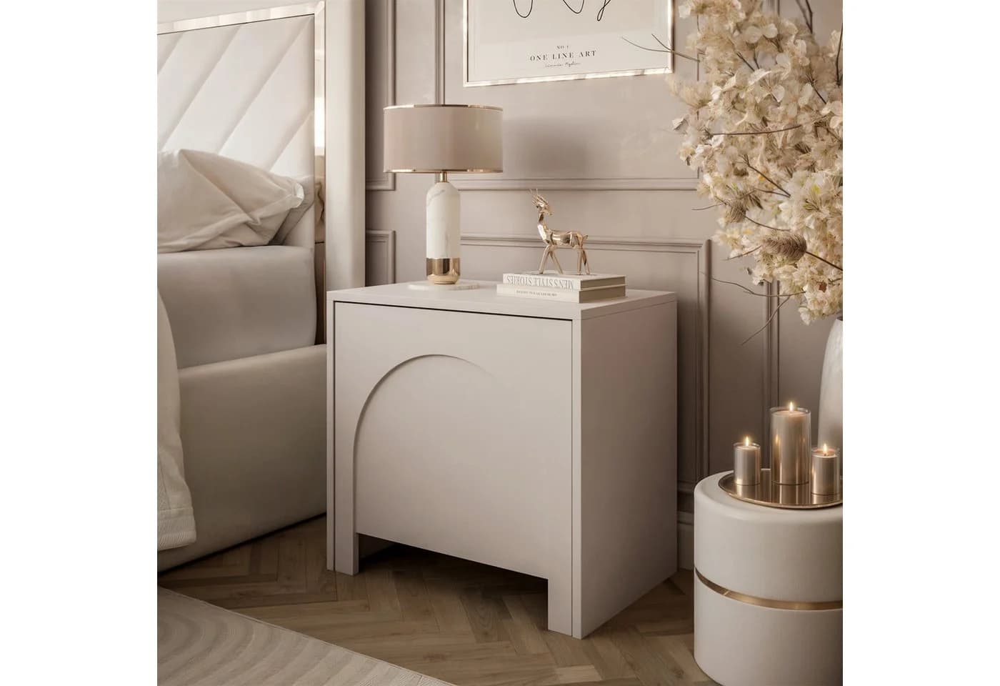 Lookway Nachttisch ARIADNA mit Tür Minimalistisches Design