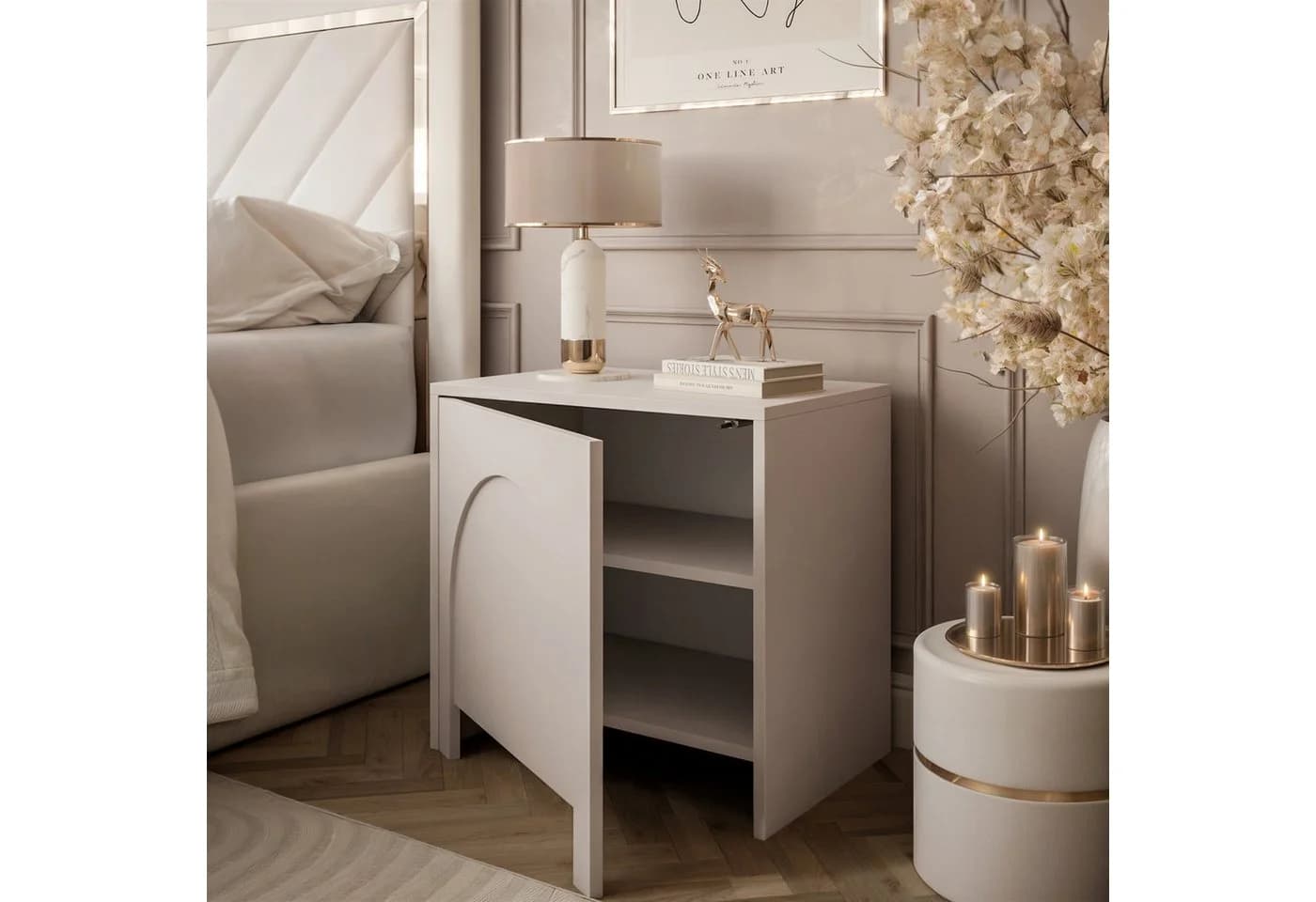 Lookway Nachttisch ARIADNA mit Tür Minimalistisches Design - Bild 3