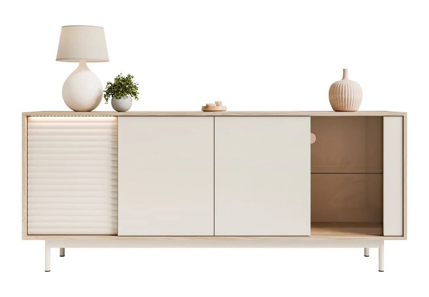 Lookway Kommode FLORENCE 3D1W mit LED-Beleuchtung Kaschmir - Bild 2