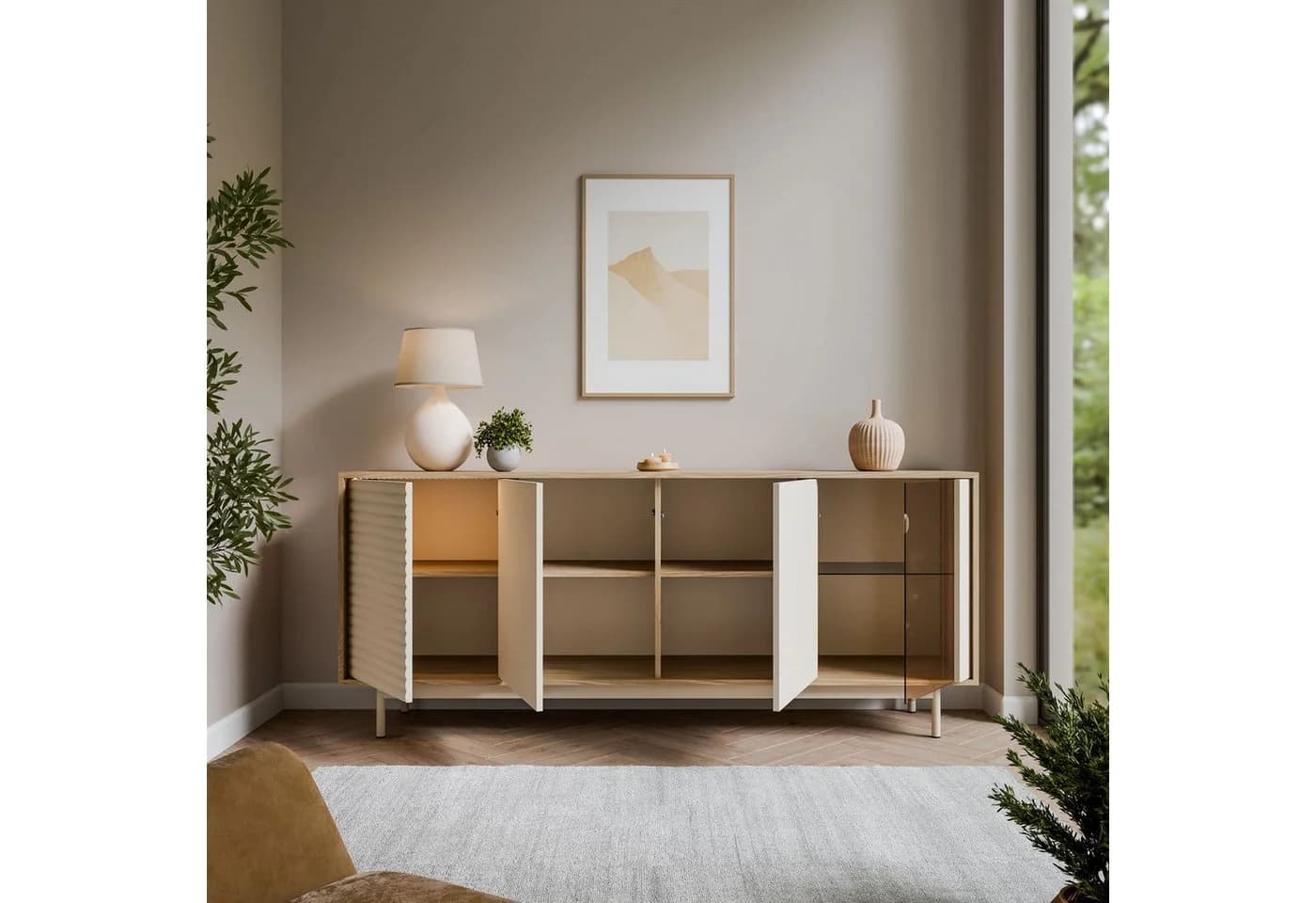 Lookway Kommode FLORENCE 3D1W mit LED-Beleuchtung Kaschmir - Bild 3