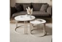Lookway Couchtisch LORI 2in1 GLASS Kaschmirfarbenes Gestell 2er Set Bild 3