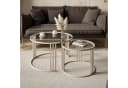 Lookway Couchtisch LORI 2in1 GLASS, runder Couchtisch mit kaschmirfarbenem Gestell Bild 3