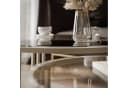 Lookway Couchtisch LORI 2in1 GLASS, runder Couchtisch mit kaschmirfarbenem Gestell Bild 4