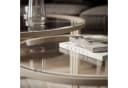 Lookway Couchtisch LORI 2in1 GLASS, runder Couchtisch mit kaschmirfarbenem Gestell Bild 5