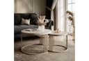 Lookway Couchtisch LORI 2in1 MATT, runder Couchtisch mit kaschmirfarbenem Gestell Bild 1
