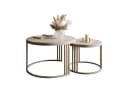 Lookway Couchtisch LORI 2in1 MATT, runder Couchtisch mit kaschmirfarbenem Gestell Bild 2