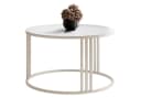Lookway Couchtisch LORI GLASS rund kaschmirfarben Glasplatte Bild 2