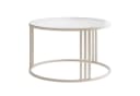 Lookway Couchtisch LORI GLASS rund kaschmirfarben Glasplatte Bild 4
