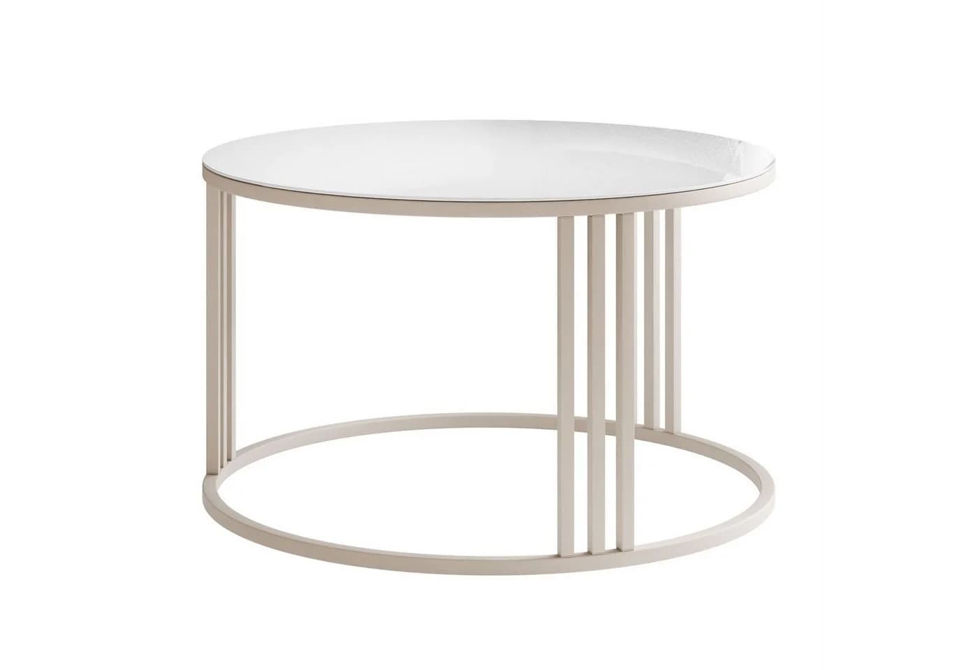 Lookway Couchtisch LORI GLASS rund kaschmirfarben Glasplatte - Bild 4