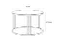 Lookway Couchtisch LORI GLASS rund kaschmirfarben Glasplatte Bild 5