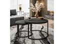 Lookway CIRI 2in1 Couchtisch Set Schwarz Matt Schichtholz Metall Bild 1