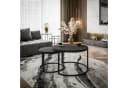 Lookway CIRI 2in1 Couchtisch Set Schwarz Matt Schichtholz Metall Bild 3
