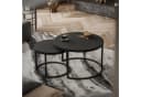 Lookway CIRI 2in1 Couchtisch Set Schwarz Matt Schichtholz Metall Bild 5