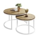 Lookway Couchtisch CIRI 2in1 LOFT Runder Tisch 2er Set Bild 2
