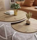 Lookway Couchtisch CIRI 2in1 LOFT Runder Tisch 2er Set Bild 4