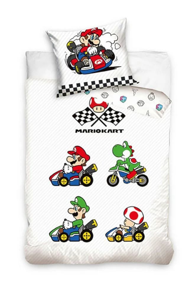 Super Mario Kinderbettwäsche 135x200 cm mit Reißverschluss