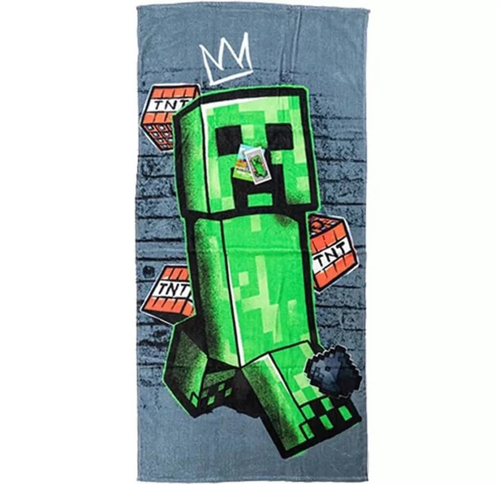Minecraft Badetuch Metro Art Creeper Strandtuch 70x140cm Baumwolle