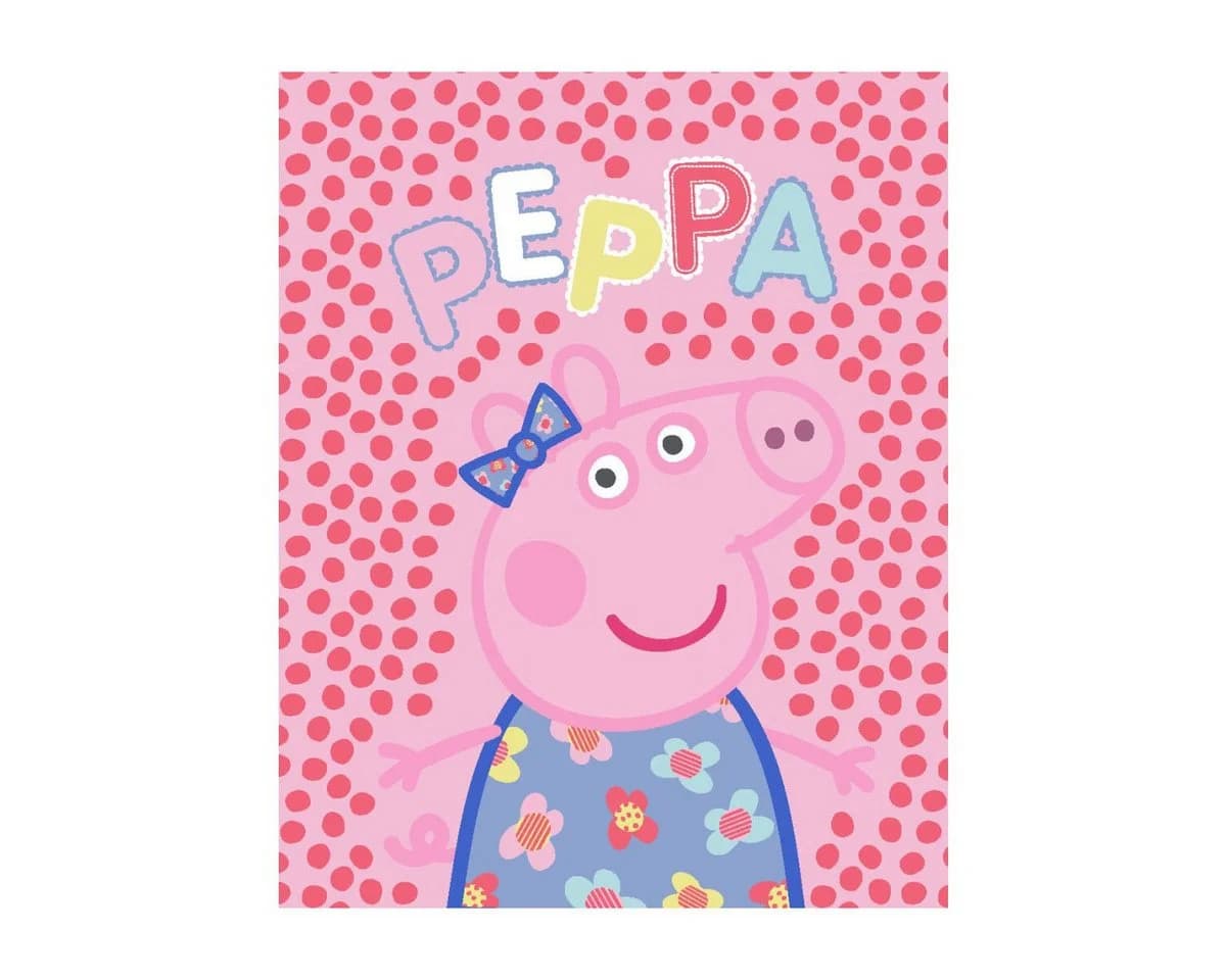 Peppa Wutz Decke 130x160cm Flanell-Fleece Dots Design Peppa Pig