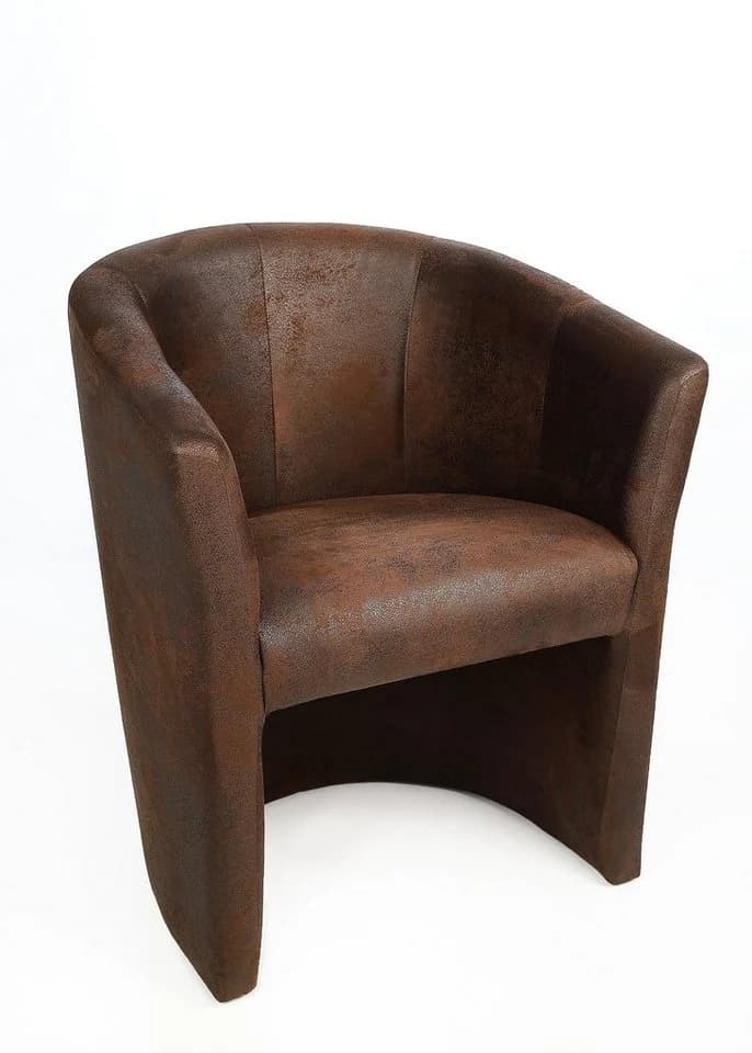 Kamil Cocktailsessel Design Sessel Clubsessel Loungesessel Antik Braun Microvelours - Bild 3
