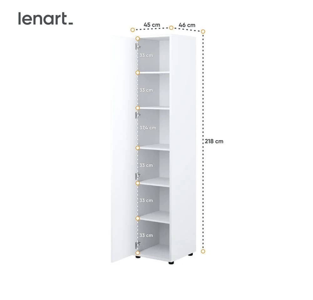 Friderik-EU Kleiderschrank Lenart Bed Concept BC-21 Weiß - Bild 2