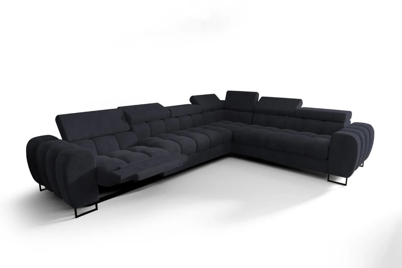 Friderik-EU Ecksofa Aspen Max Relax Grau mit Schlaffunktion und Bettkasten