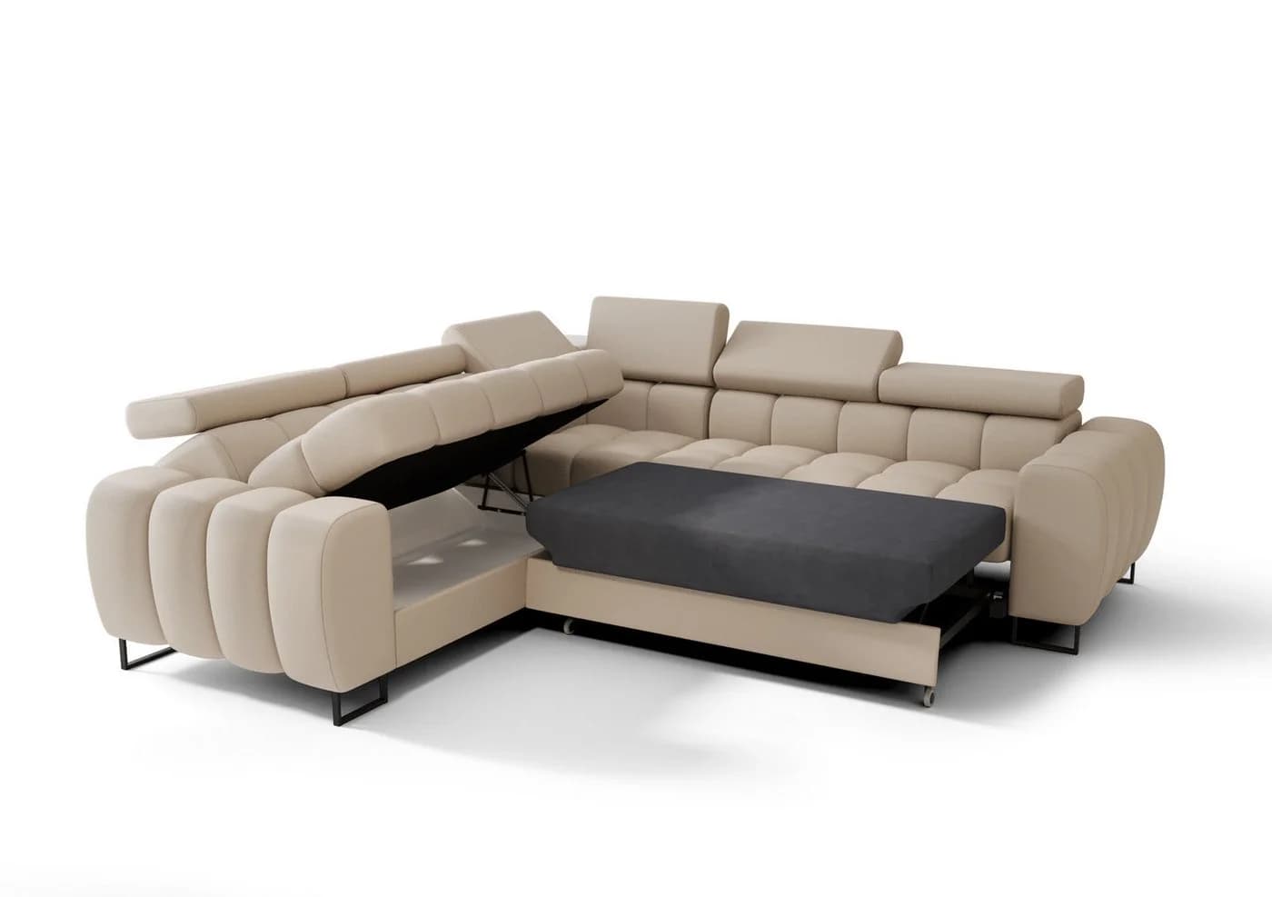 Friderik-EU Ecksofa Aspen Max Relax Grau mit Schlaffunktion und Bettkasten - Bild 4