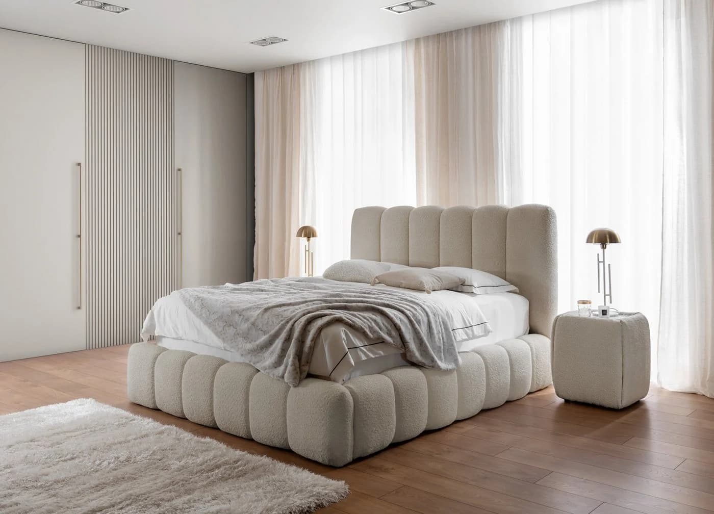 Friderik-EU Polsterbett CANDE mit Bettkasten und Lattenrost Beige - Bild 2