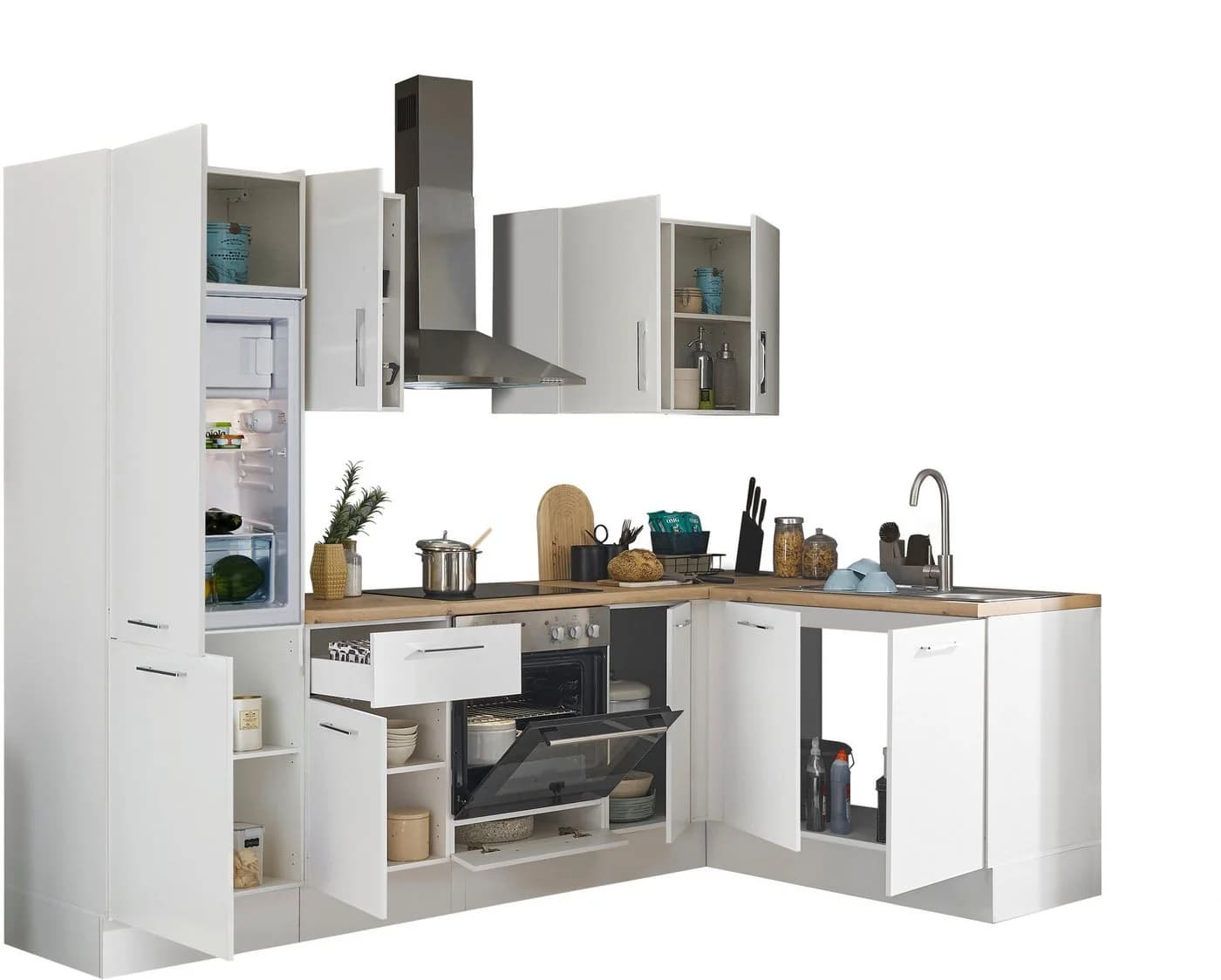 BASIC by Balculina Winkelküche Turin Weiß Modern - Bild 3