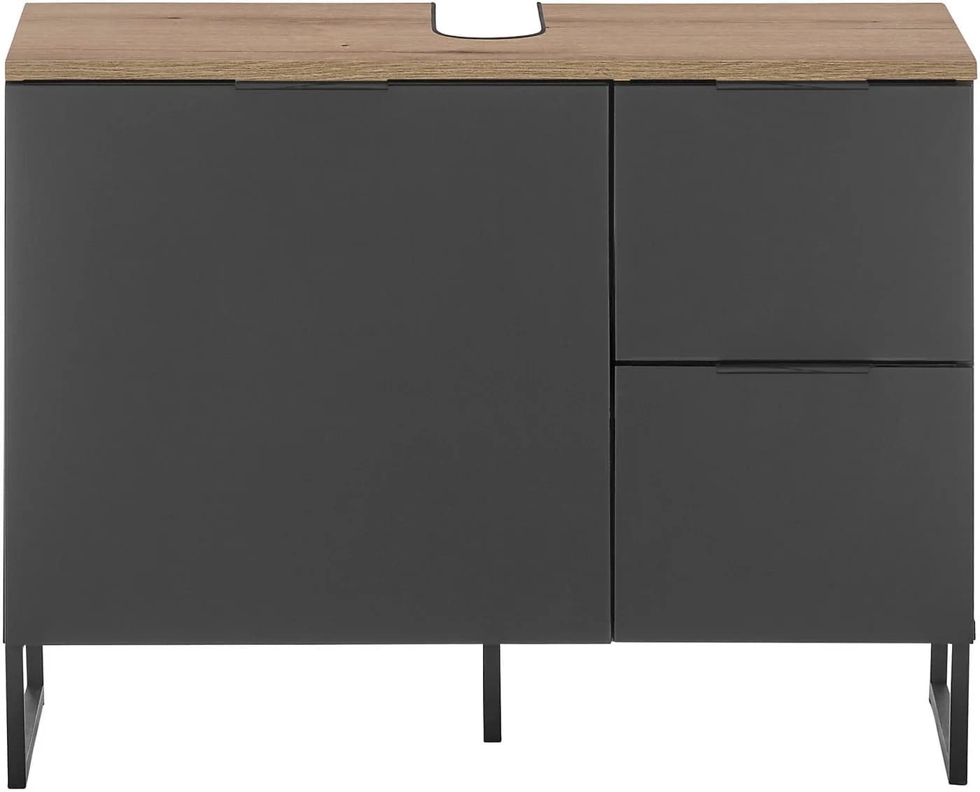 BASIC by Balculina Waschbeckenunterschrank Denver Schwarz Matt Eiche - Bild 3