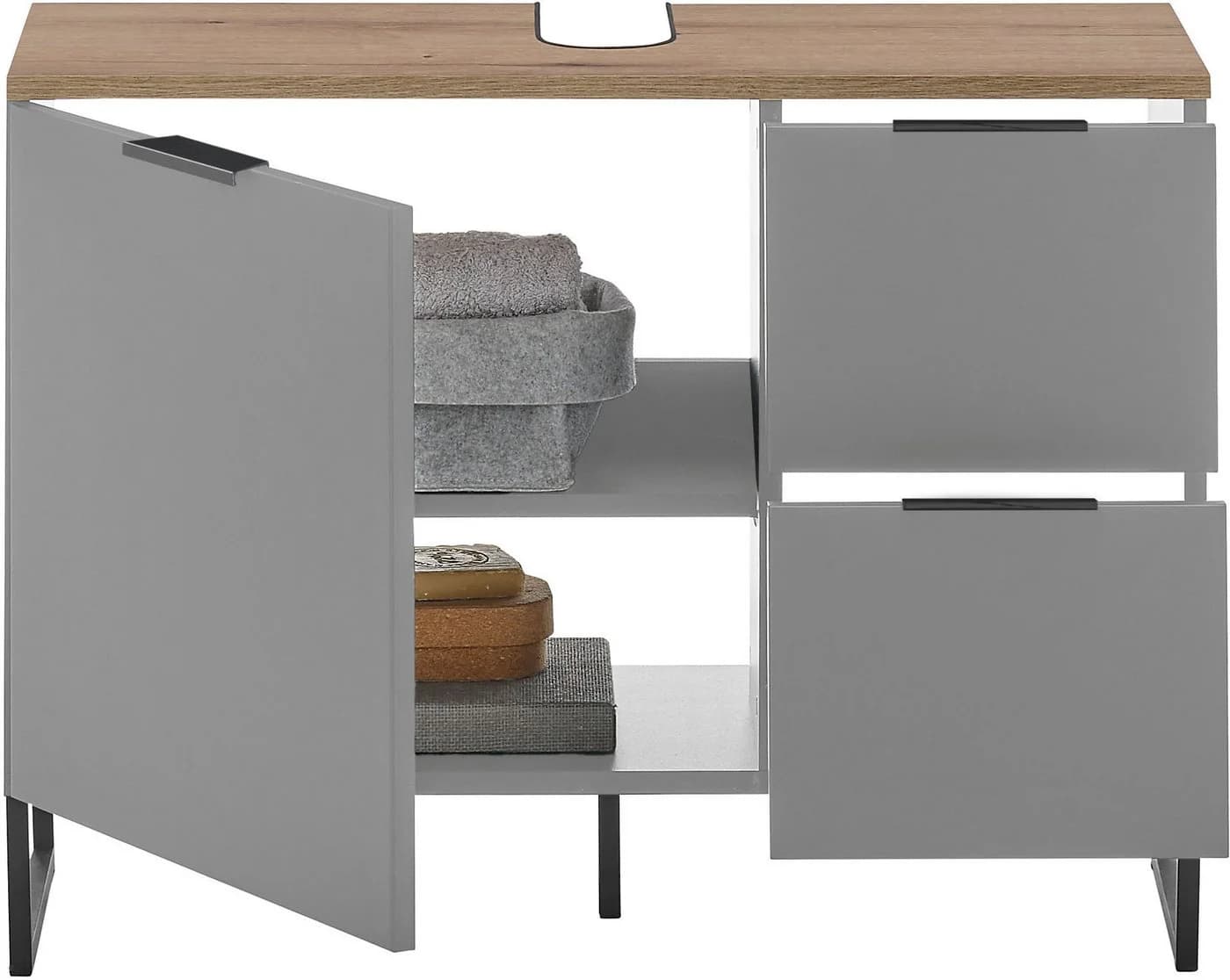 BASIC by Balculina Denver Waschbeckenunterschrank Grau Matt Softclose - Bild 5