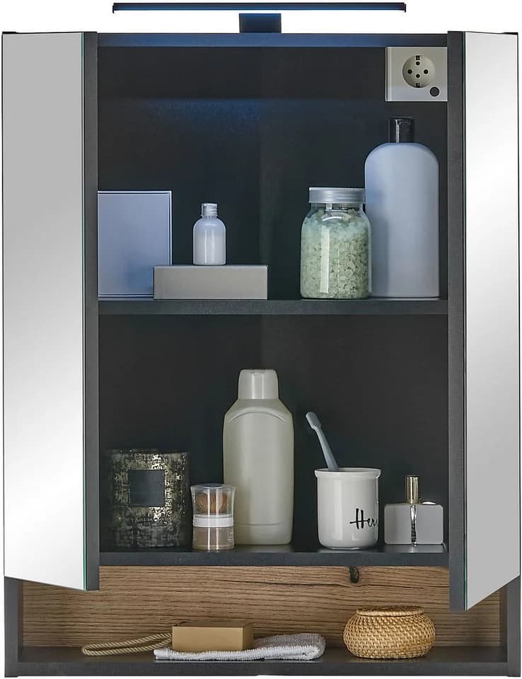 BASIC by Balculina Spiegelschrank Denver Schwarz Matt Softclose - Bild 4