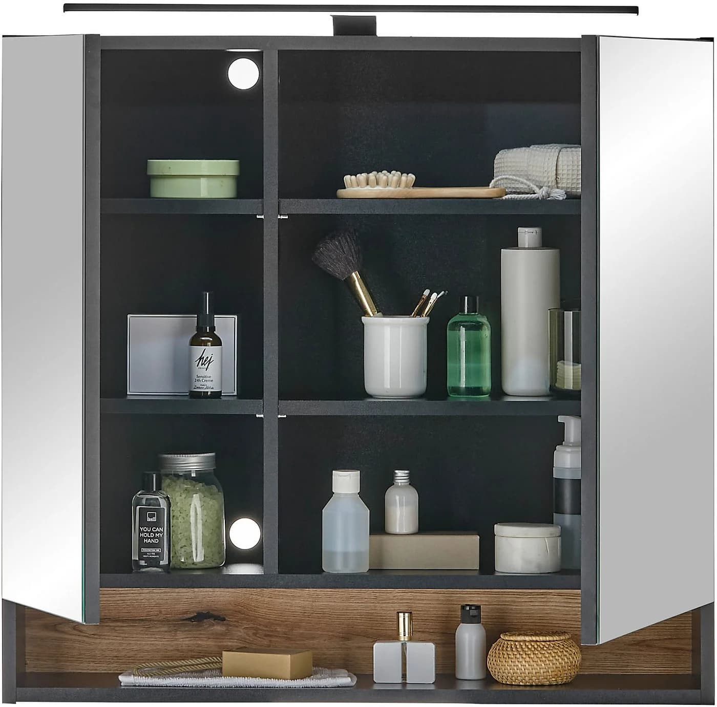 BASIC by Balculina Spiegelschrank Denver Schwarz Matt Softclose - Bild 4